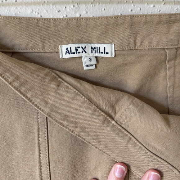 Alex Mill‎ Utility Side Zip Mini Skirt Khaki Size 2 Preppy Casual - Picture 4 of 6